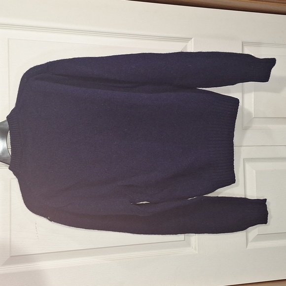 Vintage Classics Sears 100% Shetland wool Argyle sweater - M - navy blue/tan - Picture 3 of 6